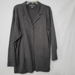 designs & co Lane Bryant Gray Button Up Wool Blend Cardigan Sweater 18/20 Plus